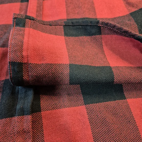 Lucky Brand Red and Black Plaid Snap Button Shirt 3118/431 - Picture 10 of 13
